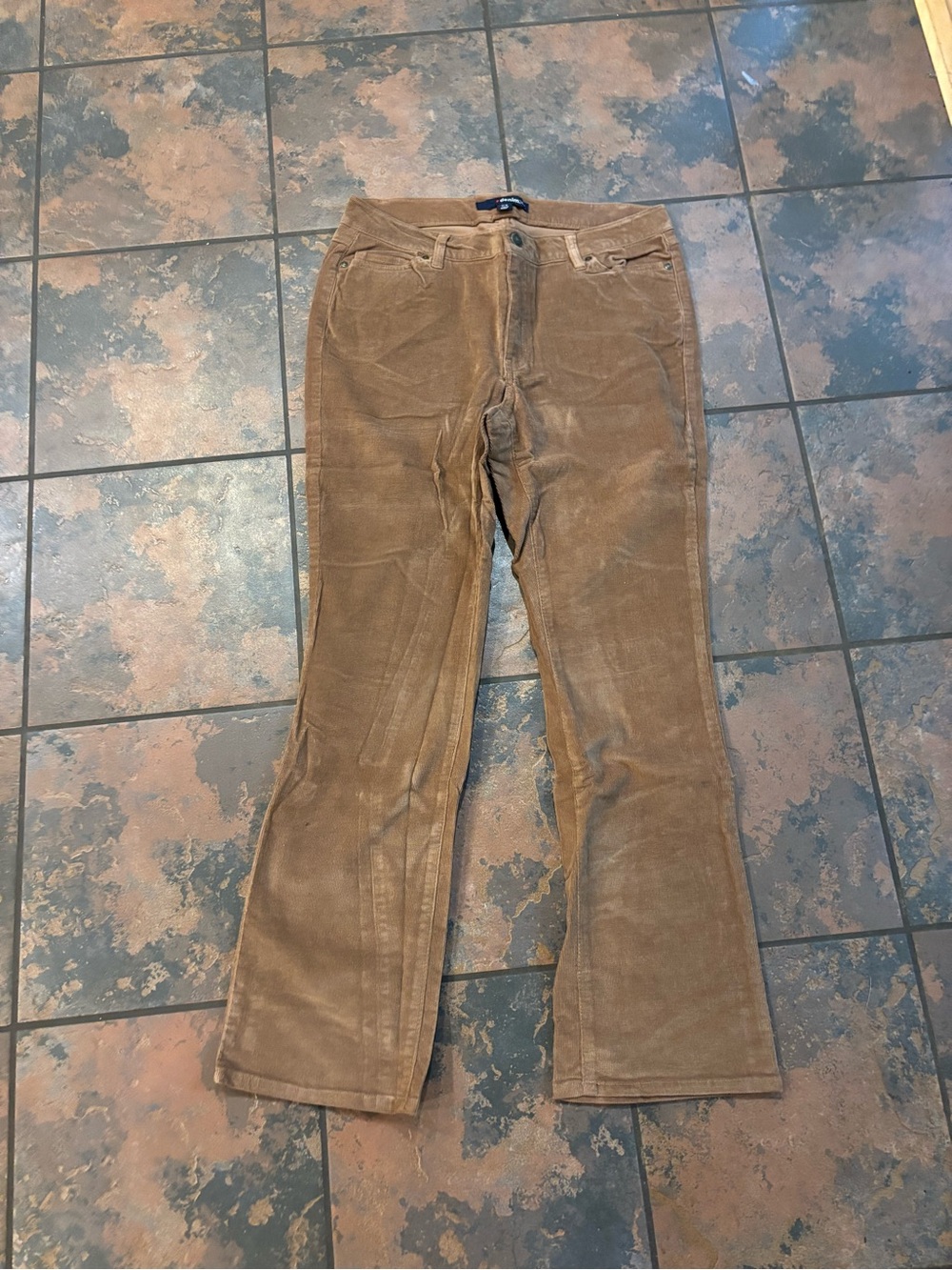 Denim 24/7 Tan Corduroy Wide-Leg Flare Pants